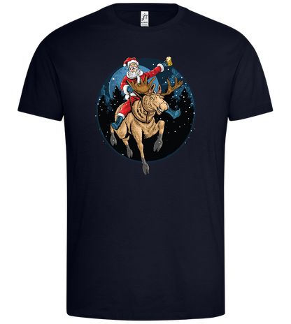 Santa's Joyride Design - Premium men's t-shirt_FRENCH NAVY_front