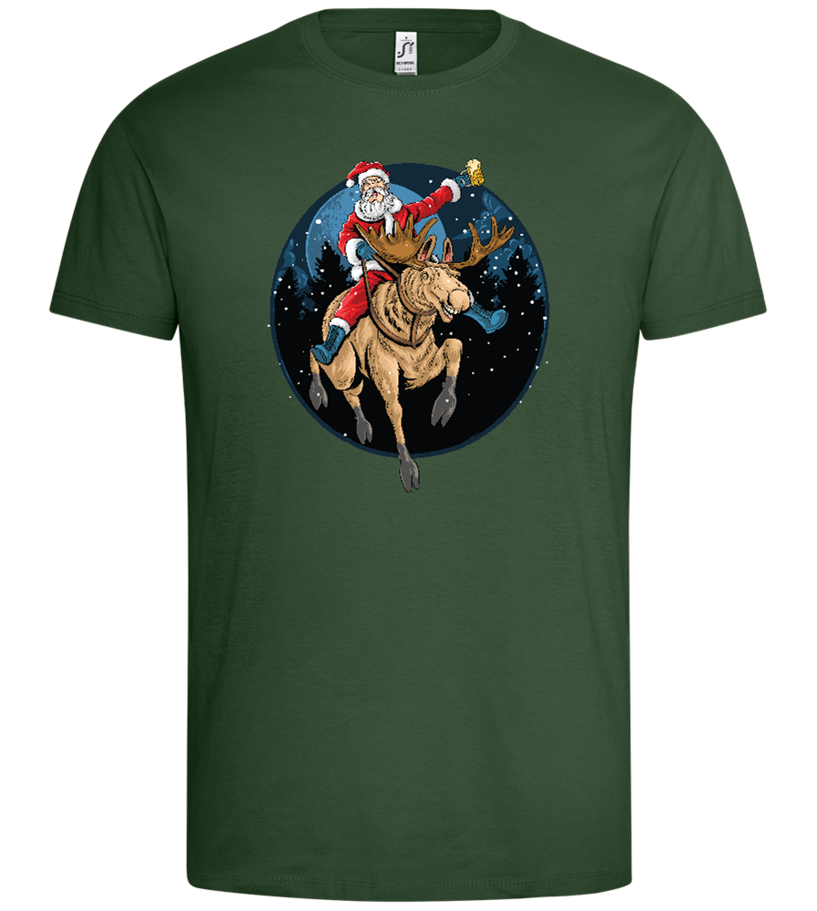 Santa's Joyride Design - Premium men's t-shirt_GREEN BOTTLE_front