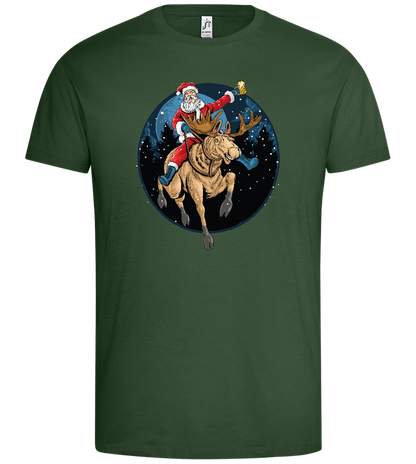 Santa's Joyride Design - Premium men's t-shirt_GREEN BOTTLE_front