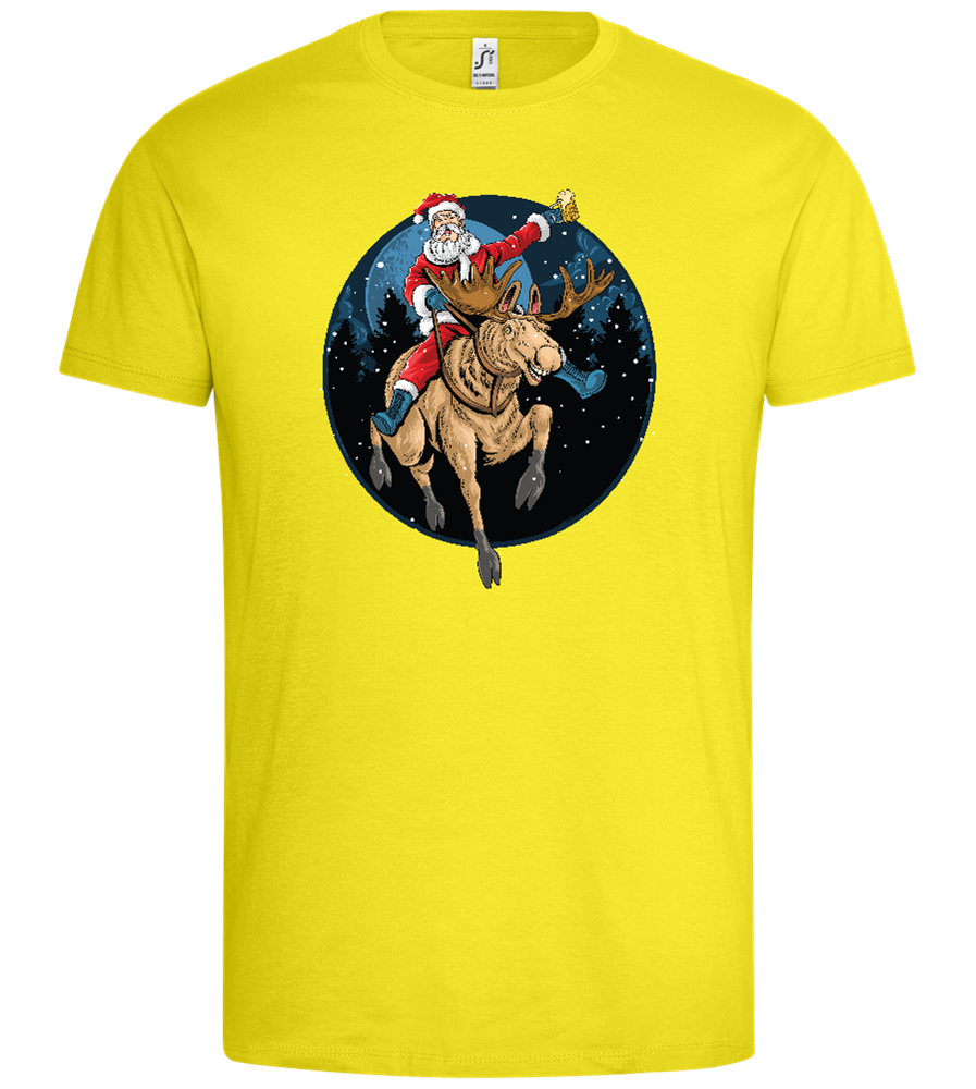 Santa's Joyride Design - Premium men's t-shirt_LEMON_front