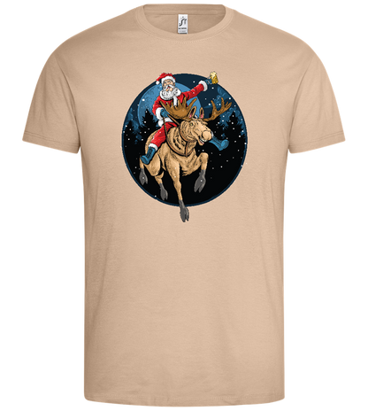 Santa's Joyride Design - Premium men's t-shirt_SAND_front