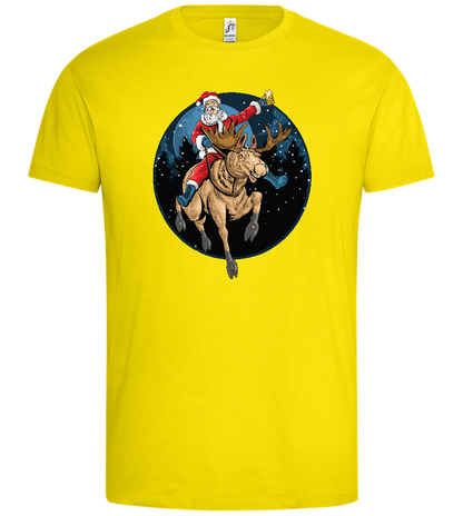 Santa's Joyride Design - Premium men's t-shirt_YELLOW_front