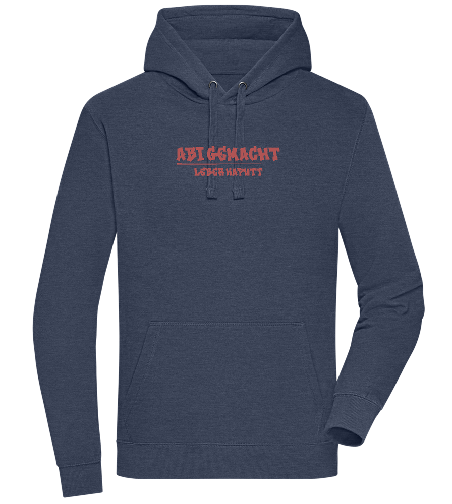 Abi Gemacht Leber Kaputt Design - Premium unisex hoodie_DENIM CHINA_front