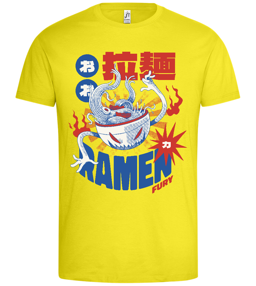 Ramen Monster Design - Premium men's t-shirt_LEMON_front