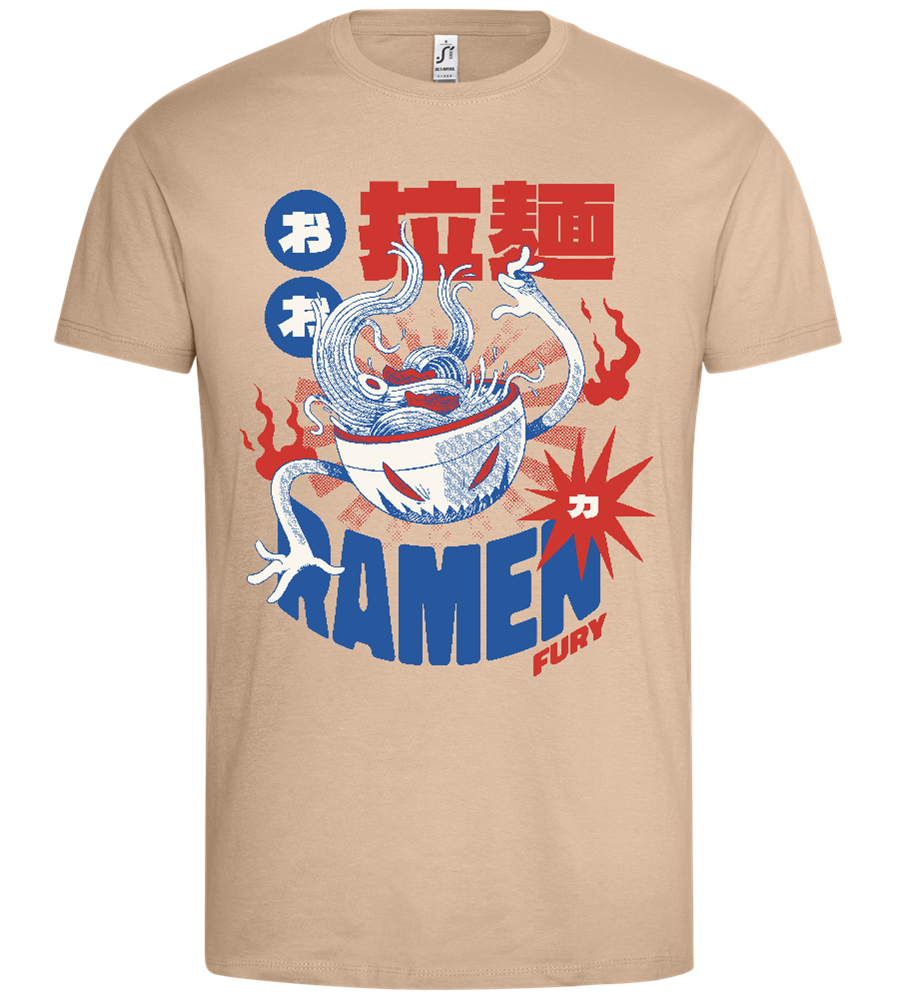 Ramen Monster Design - Premium men's t-shirt_SAND_front