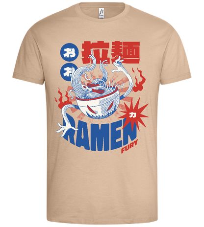 Ramen Monster Design - Premium men's t-shirt_SAND_front