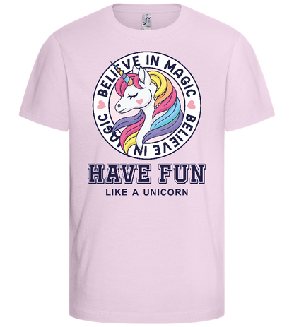 Believe in Magic Unicorn Design - Basic kids t-shirt_LIGHT PINK_front