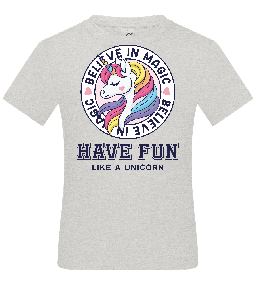 Believe in Magic Unicorn Design - Basic kids t-shirt_VIBRANT WHITE_front