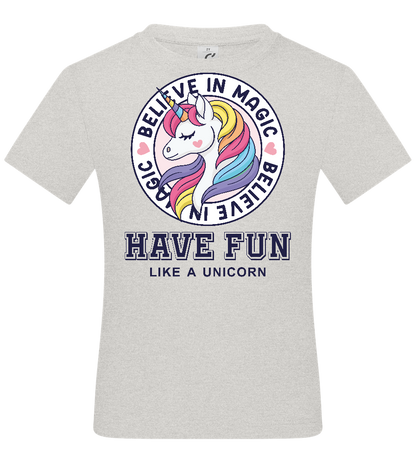 Believe in Magic Unicorn Design - Basic kids t-shirt_VIBRANT WHITE_front