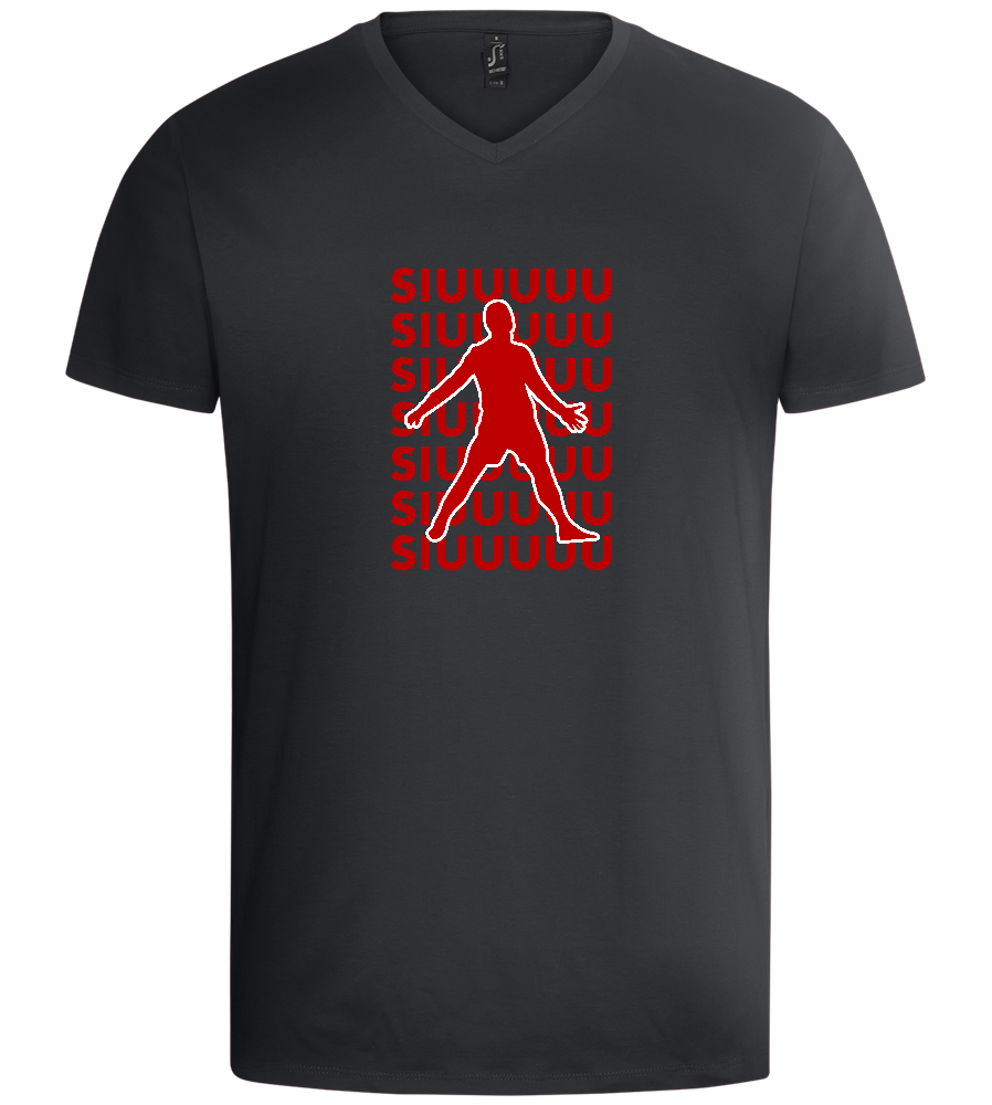 Soccer Celebration Design - Basic men's v-neck t-shirt_DARK GRAY_front