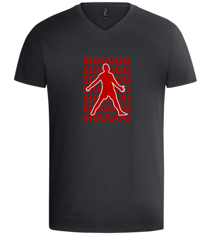 Soccer Celebration Design - Basic men's v-neck t-shirt_DARK GRAY_front