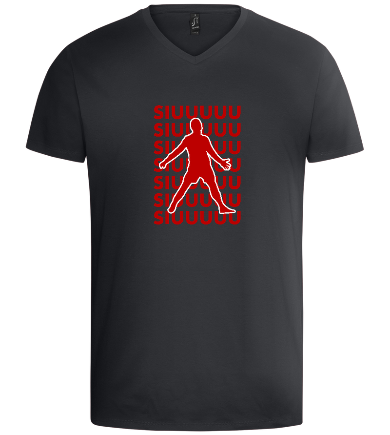 Soccer Celebration Design - Basic men's v-neck t-shirt_DARK GRAY_front