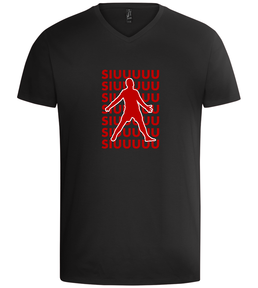 Soccer Celebration Design - Basic men's v-neck t-shirt_DEEP BLACK_front