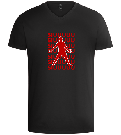 Soccer Celebration Design - Basic men's v-neck t-shirt_DEEP BLACK_front