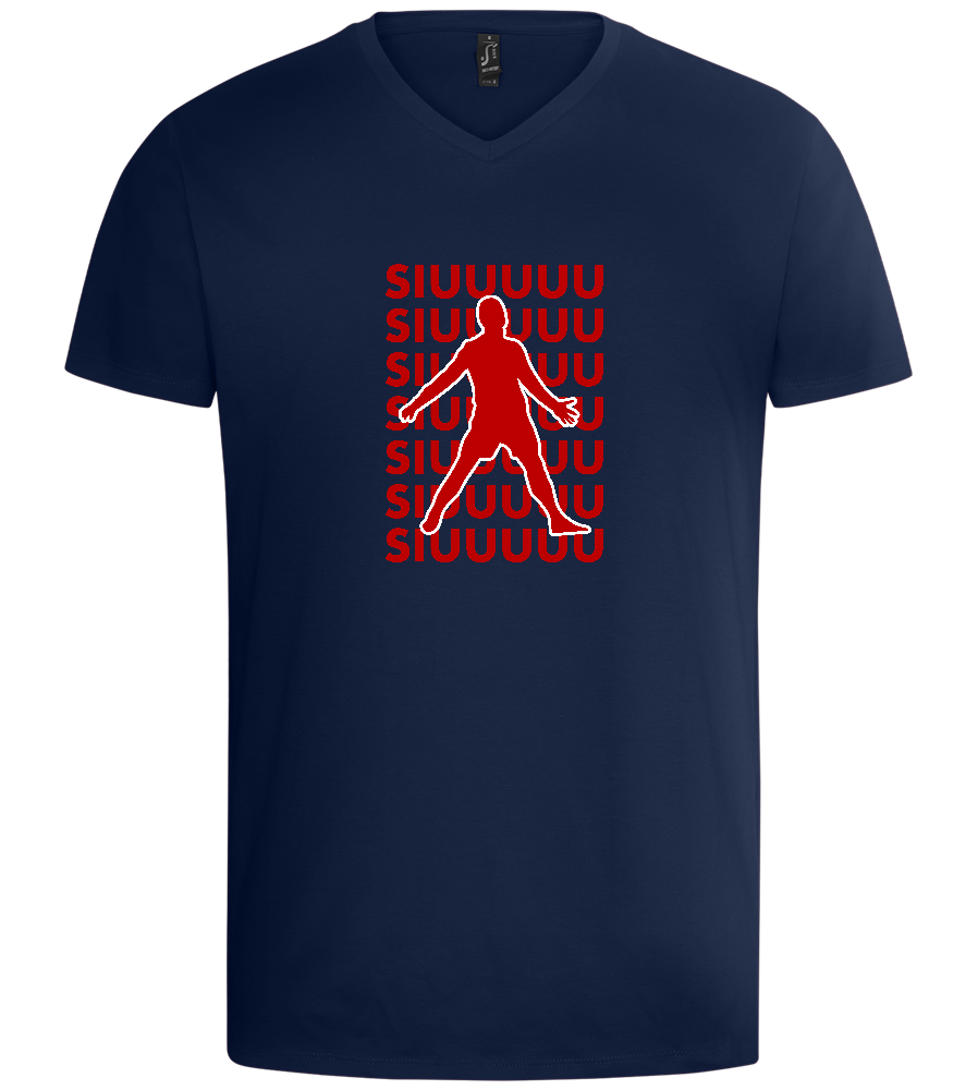 Soccer Celebration Design - Basic men's v-neck t-shirt_MARINE_front