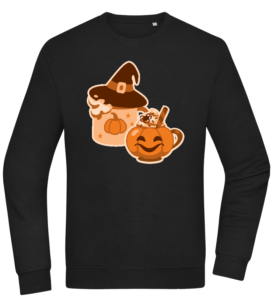 Spooky Pumpkin Spice Design - Comfort Essential Unisex Sweater_BLACK_front