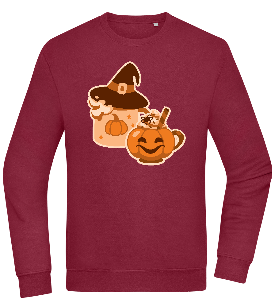 Spooky Pumpkin Spice Design - Comfort Essential Unisex Sweater_BORDEAUX_front