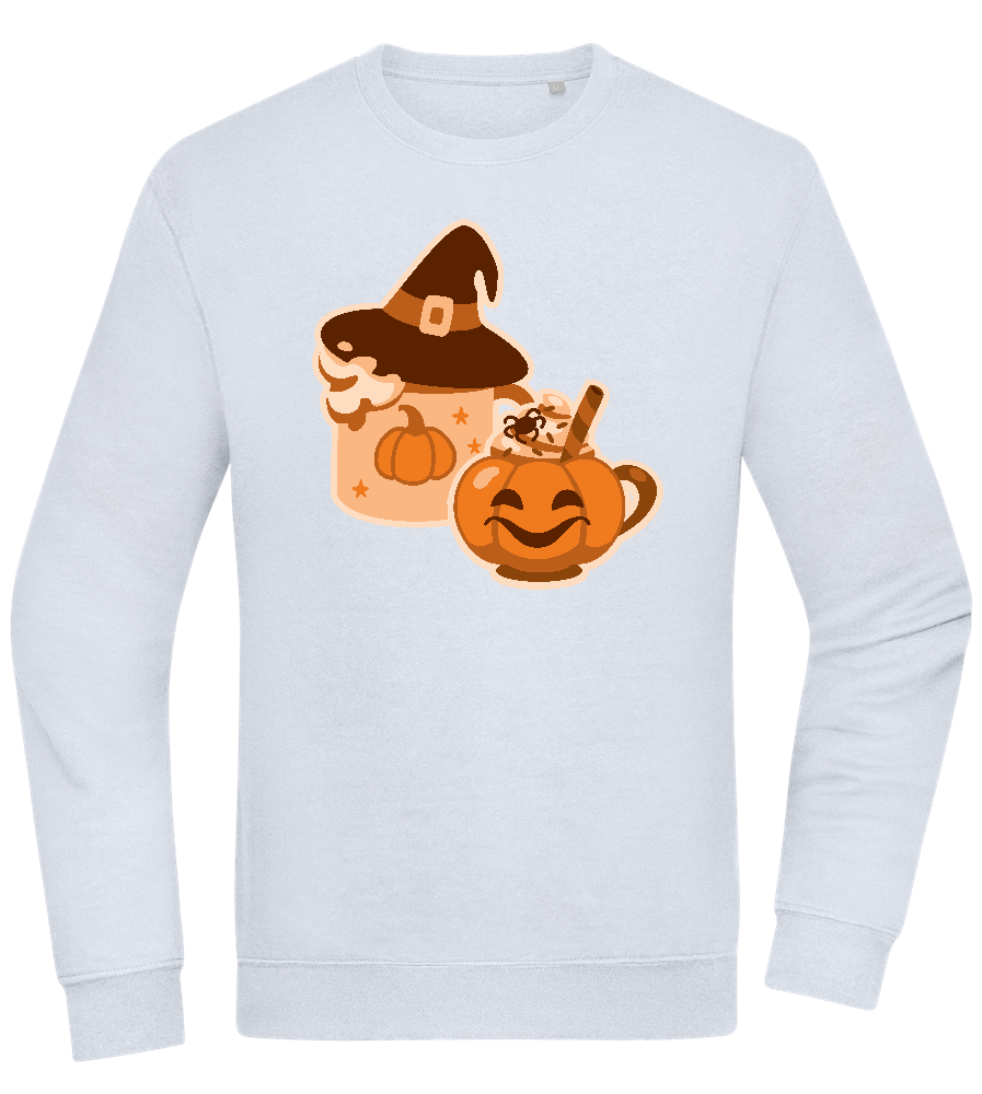 Spooky Pumpkin Spice Design - Comfort Essential Unisex Sweater_CREAMY BLUE_front
