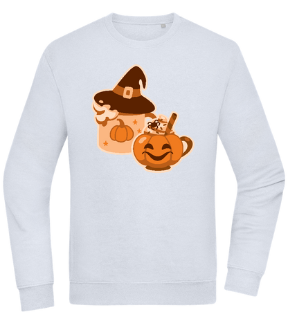Spooky Pumpkin Spice Design - Comfort Essential Unisex Sweater_CREAMY BLUE_front