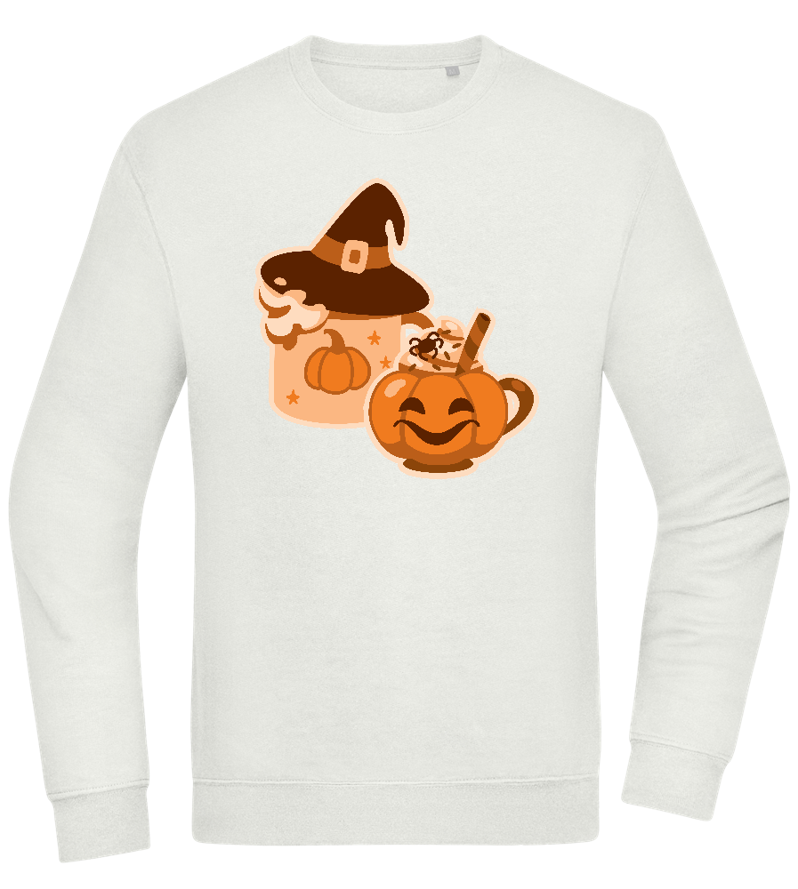 Spooky Pumpkin Spice Design - Comfort Essential Unisex Sweater_CREAMY GREEN_front