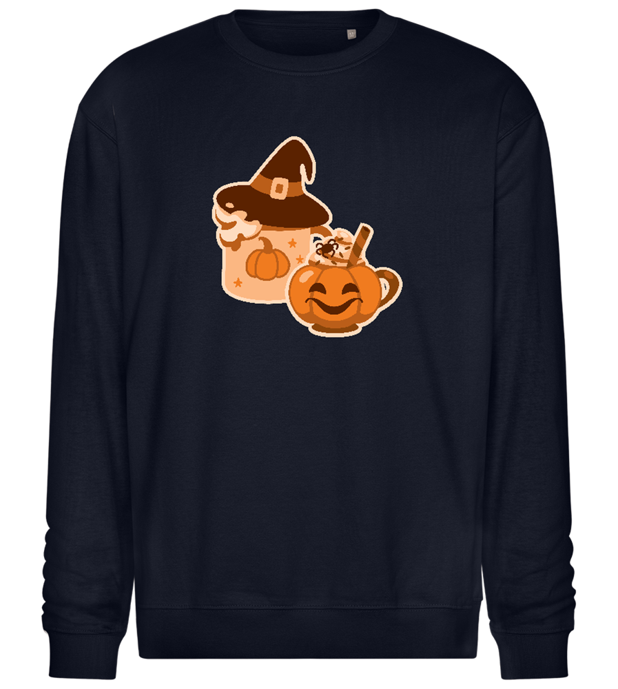 Spooky Pumpkin Spice Design - Comfort Essential Unisex Sweater_FRENCH NAVY_front