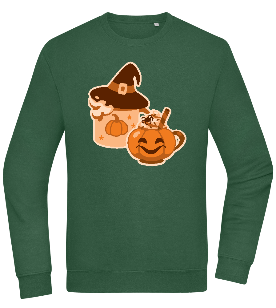 Spooky Pumpkin Spice Design - Comfort Essential Unisex Sweater_GREEN BOTTLE_front