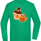 Spooky Pumpkin Spice Design - Comfort Essential Unisex Sweater_MEADOW GREEN_front