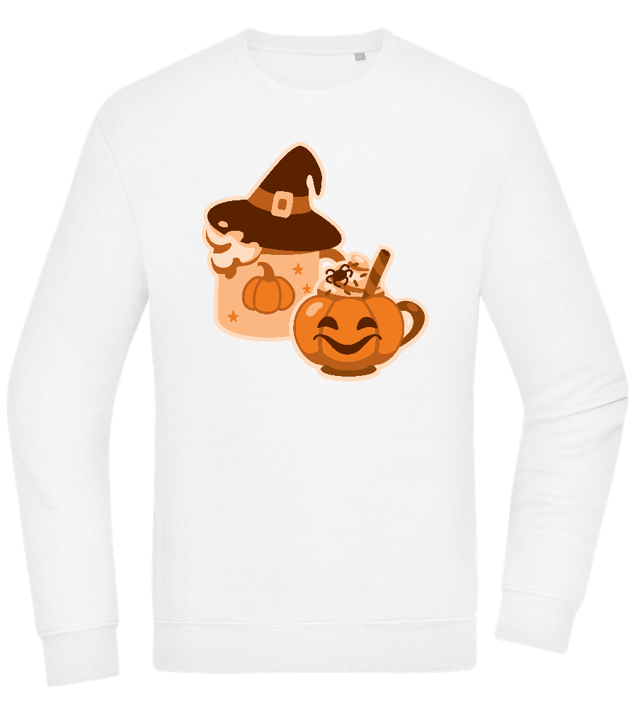 Spooky Pumpkin Spice Design - Comfort Essential Unisex Sweater_WHITE_front