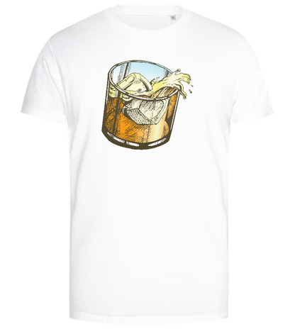 Whiskey Glass Design - Premium men's close fitting t-shirt_WHITE_front