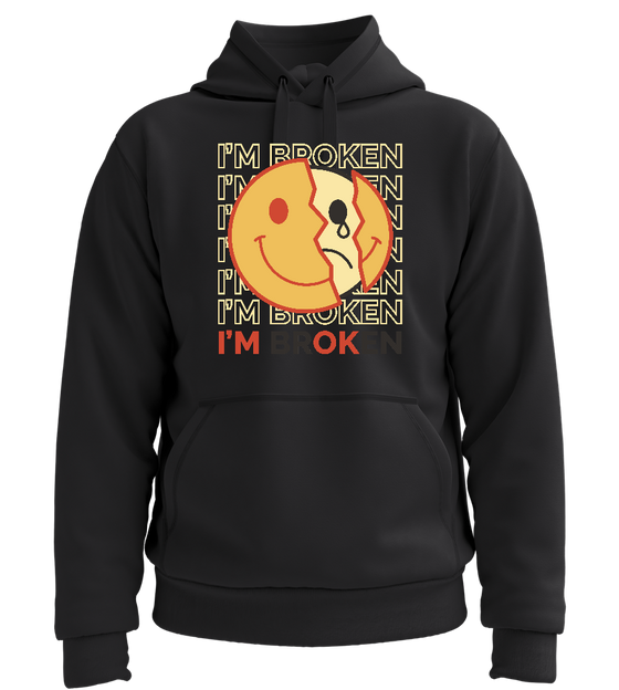 I'm Broken Design - Premium unisex hoodie_BLACK_front
