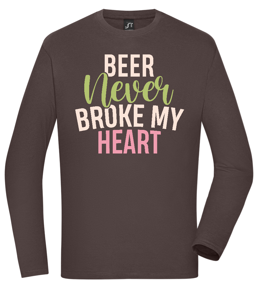 Never Broke My Heart Design - Comfort men's long sleeve t-shirt_DARK GRAY_front