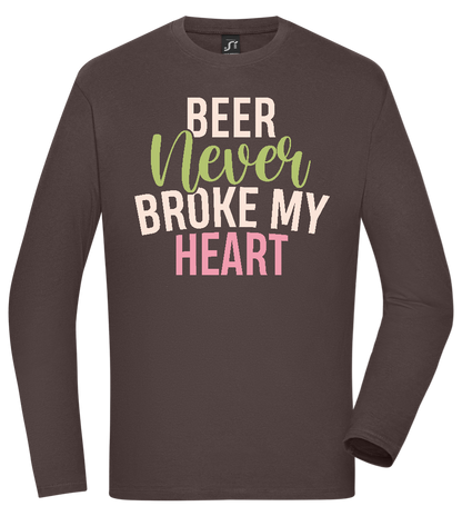 Never Broke My Heart Design - Comfort men's long sleeve t-shirt_DARK GRAY_front