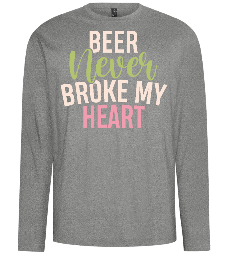 Never Broke My Heart Design - Comfort men's long sleeve t-shirt_ORION GREY_front