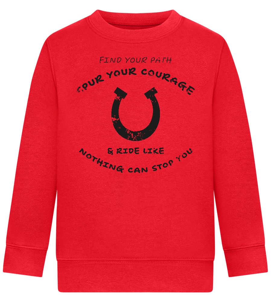 Spur Your Courage Design - Comfort Kids Sweater_BRIGHT RED_front