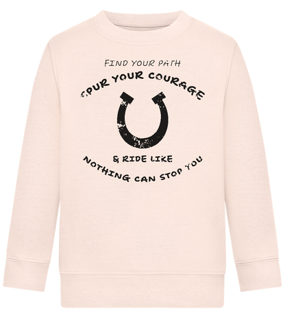 Spur Your Courage Design - Comfort Kids Sweater_LIGHT PEACH ROSE_front