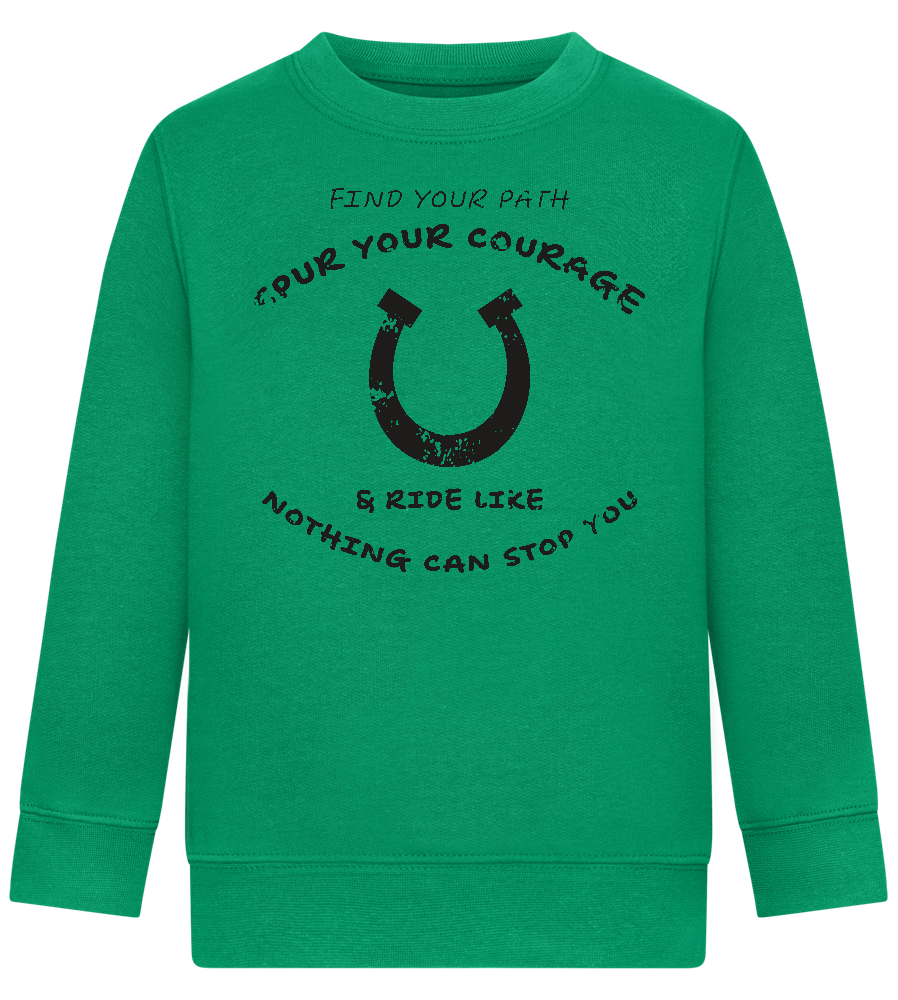 Spur Your Courage Design - Comfort Kids Sweater_MEADOW GREEN_front