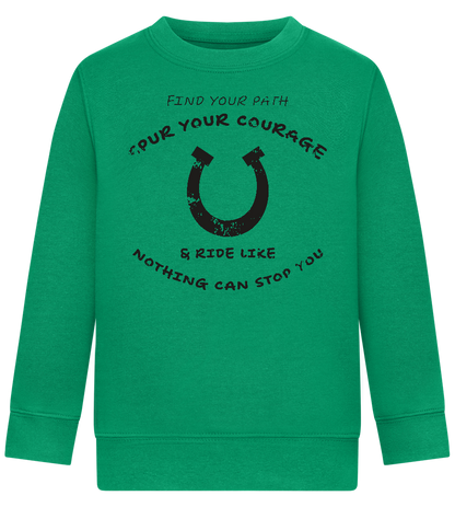 Spur Your Courage Design - Comfort Kids Sweater_MEADOW GREEN_front