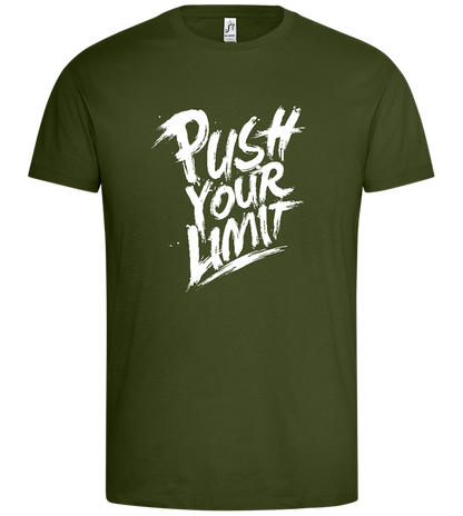 Push Your Limit Design - Premium men's t-shirt_DARK KHAKI_front