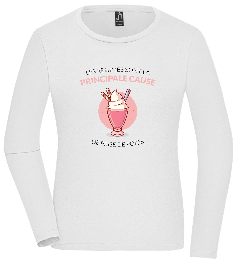 Cause For Weight Gain Design - Premium Women´s long sleeve t-shirt_WHITE_front