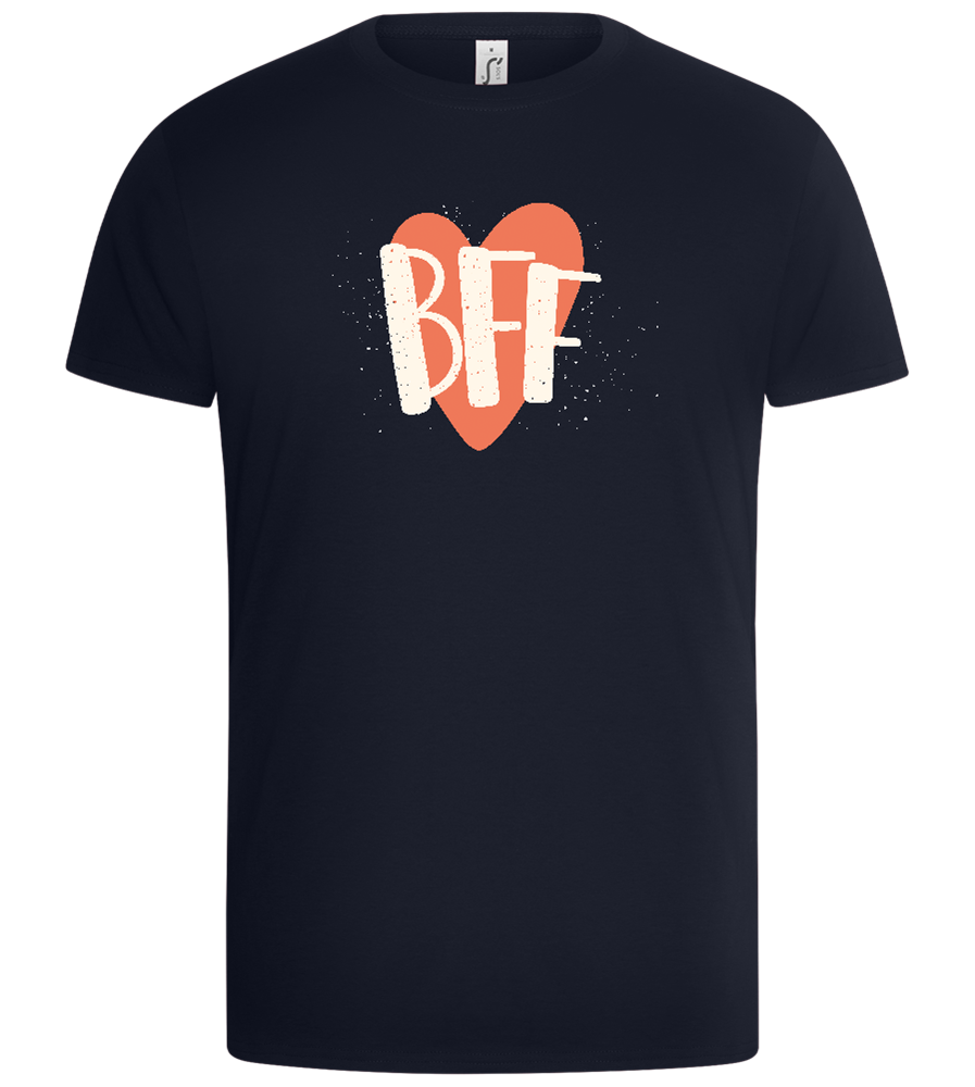 BFF Heart Design - Basic Unisex T-Shirt_FRENCH NAVY_front