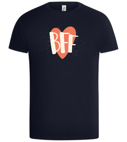 BFF Heart Design - Basic Unisex T-Shirt_FRENCH NAVY_front