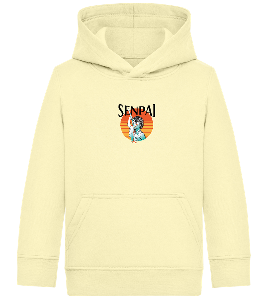 Senpai Sunset Design - Comfort Kids Hoodie_AMARELO CLARO_front