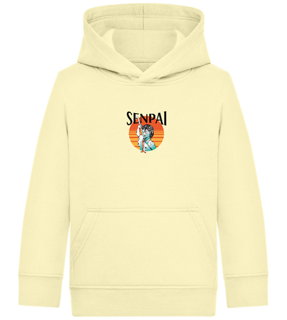 Senpai Sunset Design - Comfort Kids Hoodie_AMARELO CLARO_front