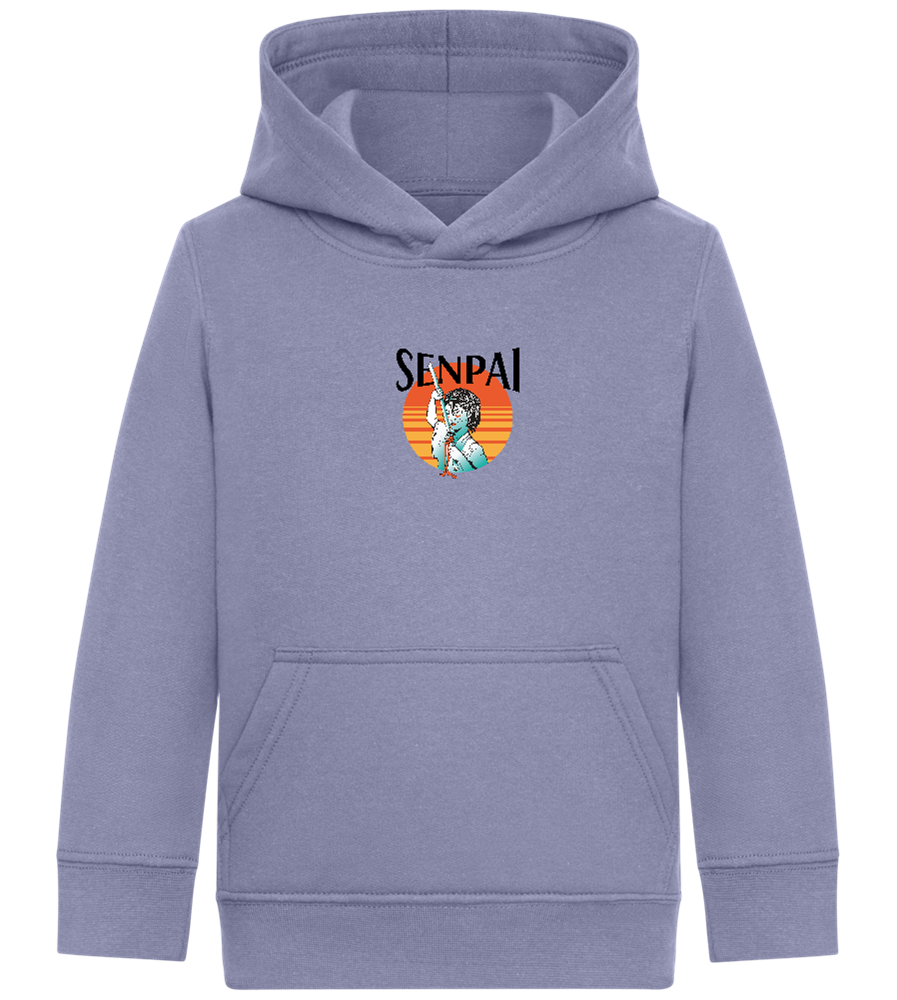 Senpai Sunset Design - Comfort Kids Hoodie_BLUE_front