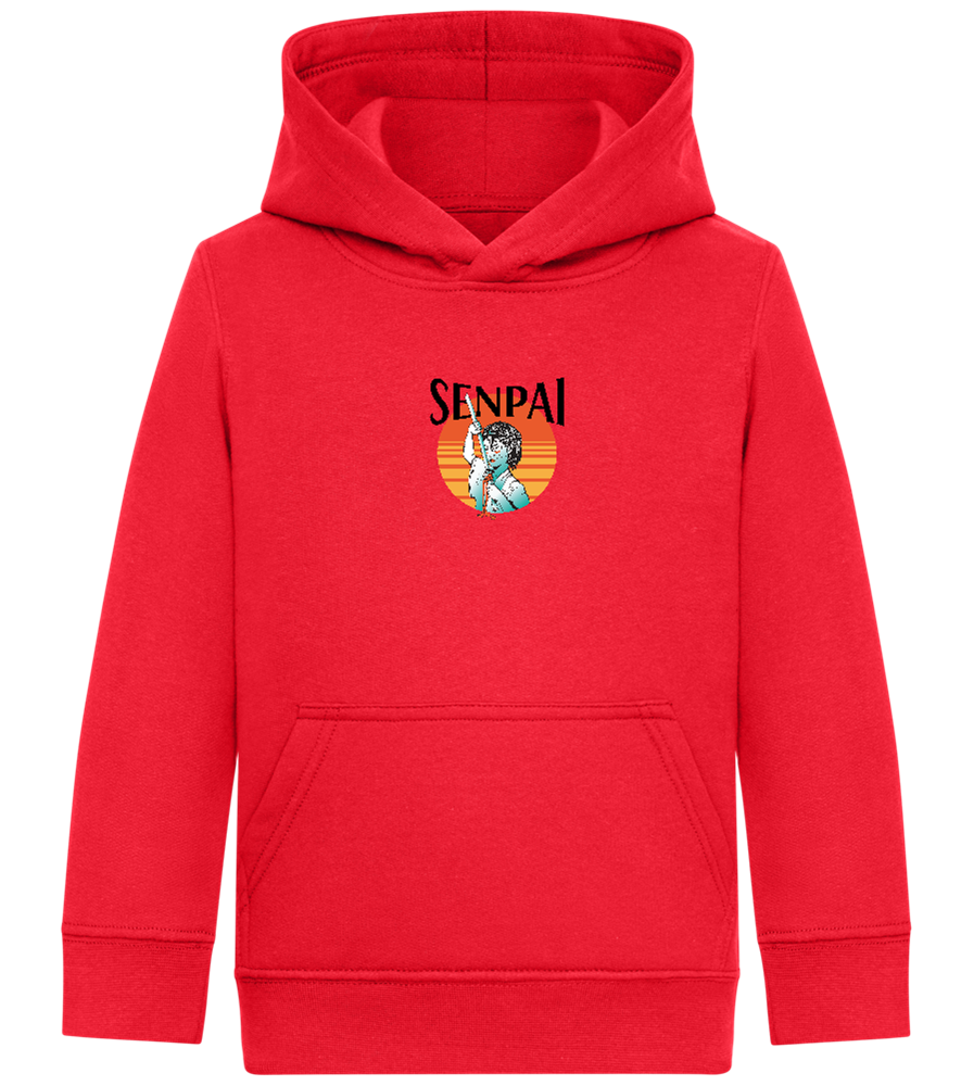 Senpai Sunset Design - Comfort Kids Hoodie_BRIGHT RED_front