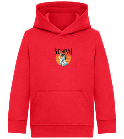 Senpai Sunset Design - Comfort Kids Hoodie_BRIGHT RED_front