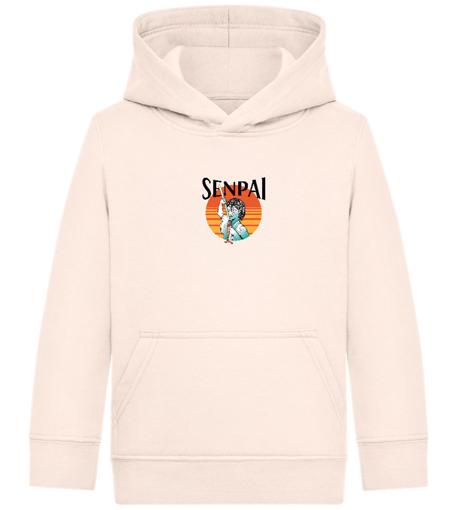 Senpai Sunset Design - Comfort Kids Hoodie_LIGHT PEACH ROSE_front