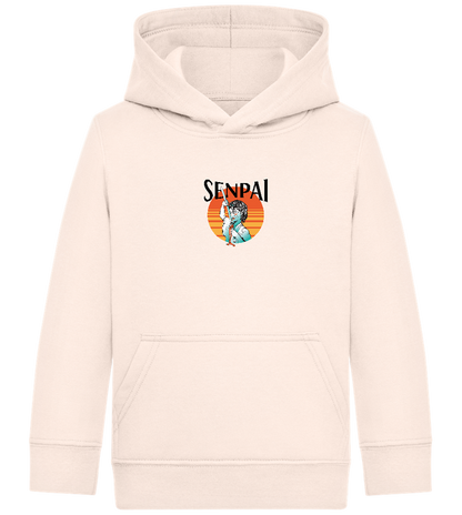 Senpai Sunset Design - Comfort Kids Hoodie_LIGHT PEACH ROSE_front