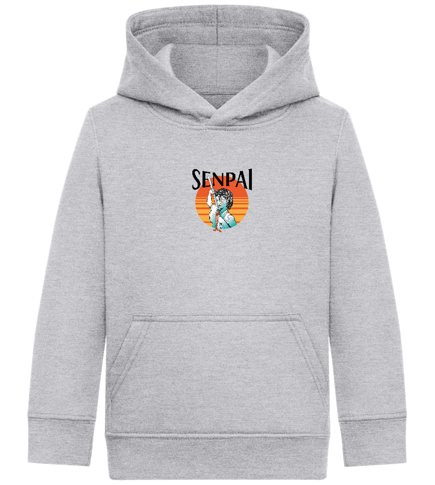 Senpai Sunset Design - Comfort Kids Hoodie_ORION GREY II_front