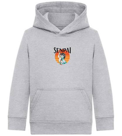 Senpai Sunset Design - Comfort Kids Hoodie_ORION GREY II_front